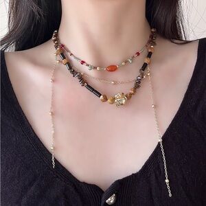 Elegant Multicolor Beaded Necklace Set